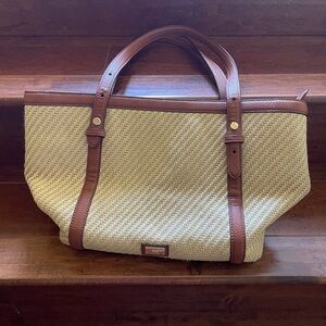 Ralph Lauren tan straw purse